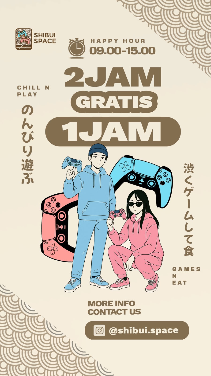 Happy Hour 09.00-15.00: 2 Jam Gratis 1 Jam
